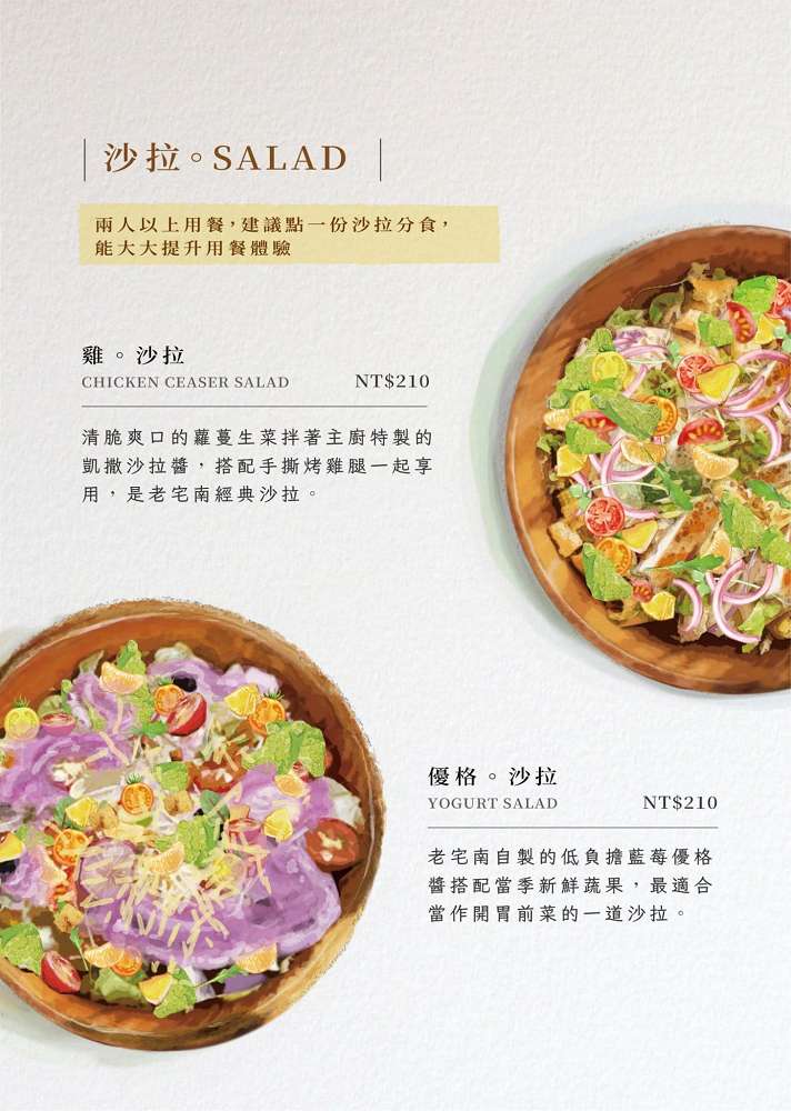 台南大學附近美食｜老宅南不是老宅男！溫泉蛋雞腿義大利寬麵＋100分沙拉推薦必吃，附菜單