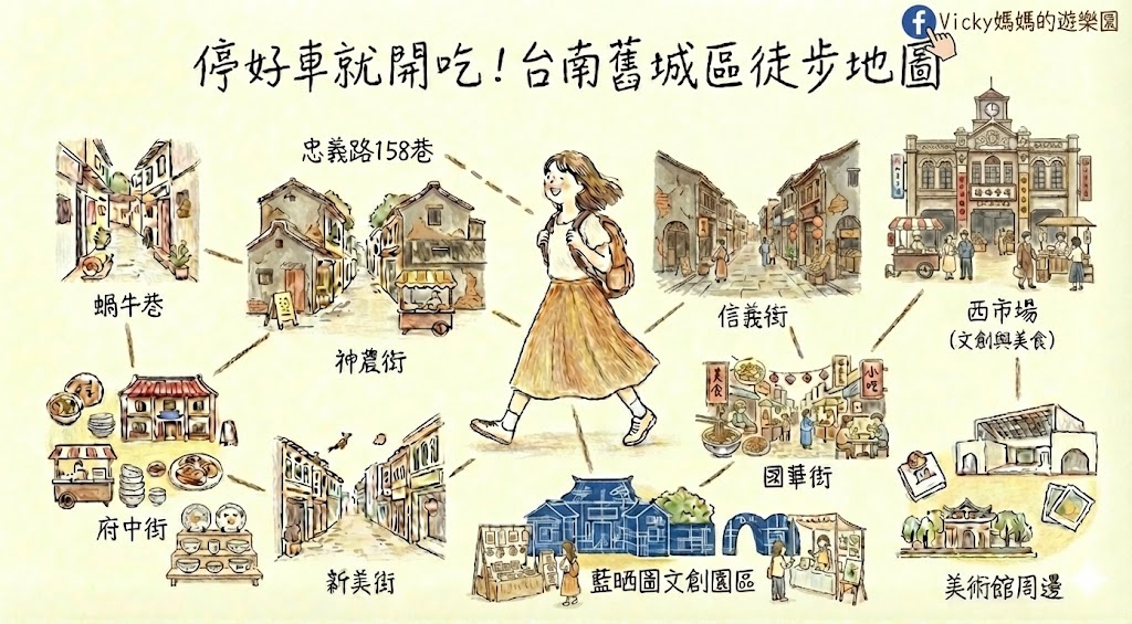 網站近期文章：2026 台南舊城區散步地圖｜停好車就開吃！10 條免拉車、徒步能到的「吃喝逛買」懶人包，附 Google 地圖，含住宿推薦