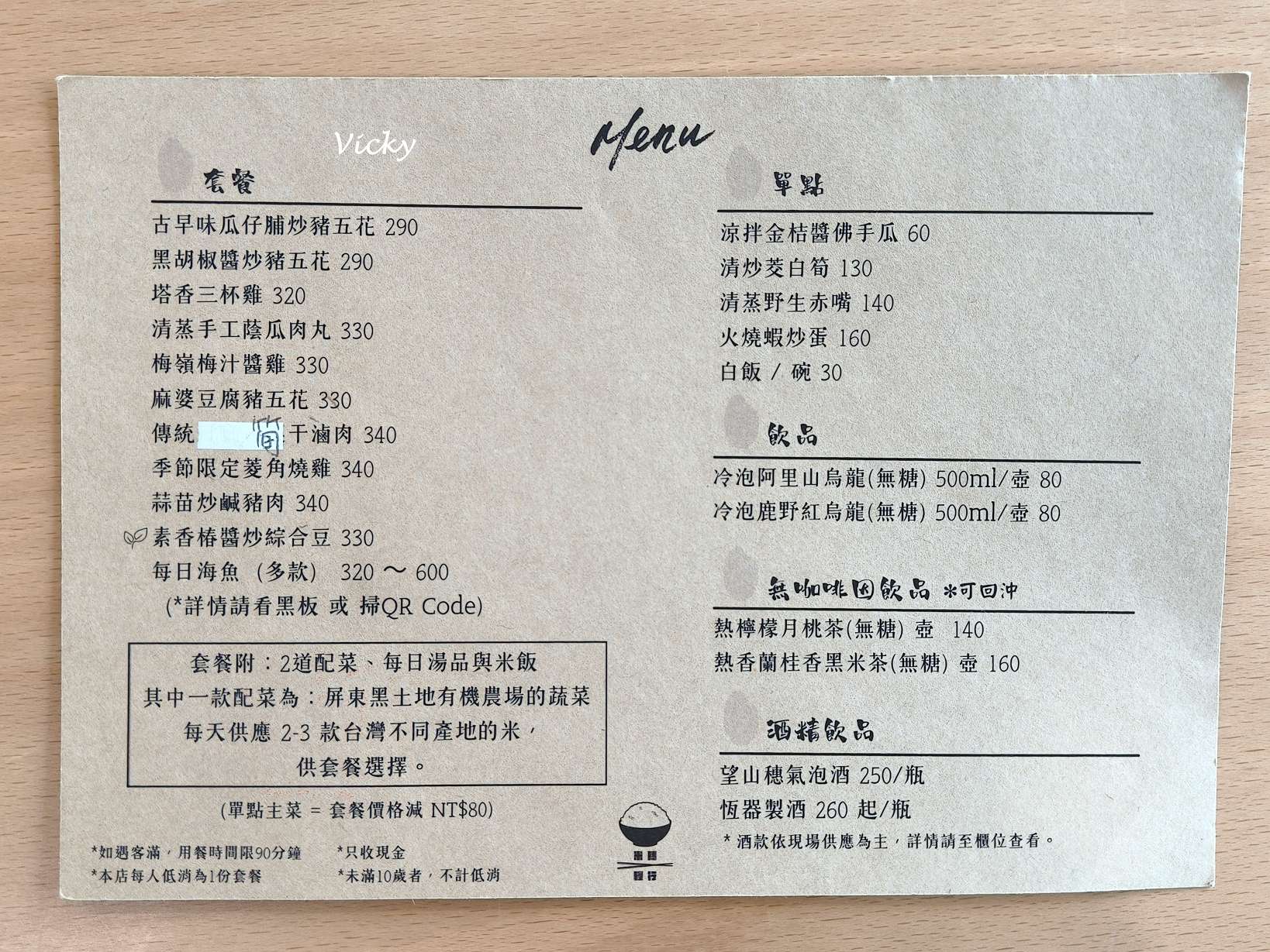 台南中西區美食米穗糧行菜單,提供各式精緻台式家常套餐與現流鮮魚選擇